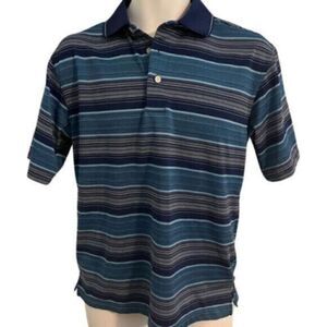 PGA Blue Striped Polo Golf Shirt. Size Small
